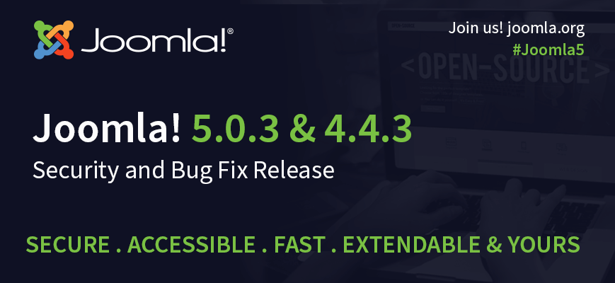 Joomla 5.0.3 и 4.4.3: релизы безопасности и исправлений